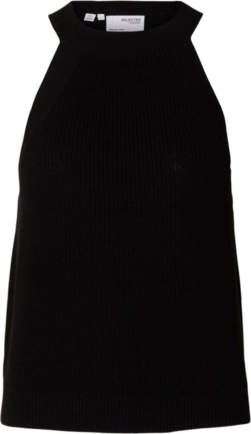 Selected Femme Slfvinna SL Halterneck Knit Kvinde Sort Toppe Loose Fit Str S - hos Magasin