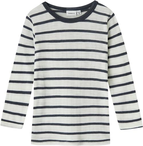 Name It Nmmwang Wool Needle LS TOP Noos Str 98 - Snow White/ombre Langærmede T-shirts hos Magasin