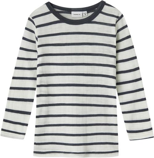 Se Name It Nmmwang Wool Needle LS TOP Noos Str 86 - Snow White/ombre Langærmede T-shirts hos Magasin ved Magasin