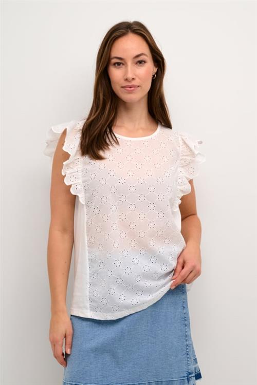 Culture Cualice Top Kvinde Spring Gardenia Kortærmede T-shirts Str S - hos Magasin