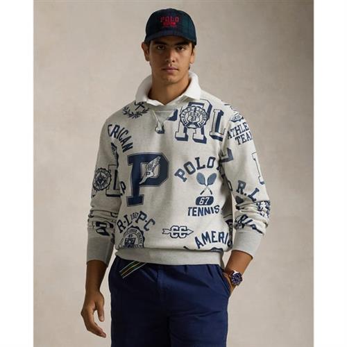 Se Polo Ralph Lauren Seasonal Fleecelsl-sws Mand Newport Navy/lt Sport Hthr Sweatshirts Str S - hos Magasin ved Magasin