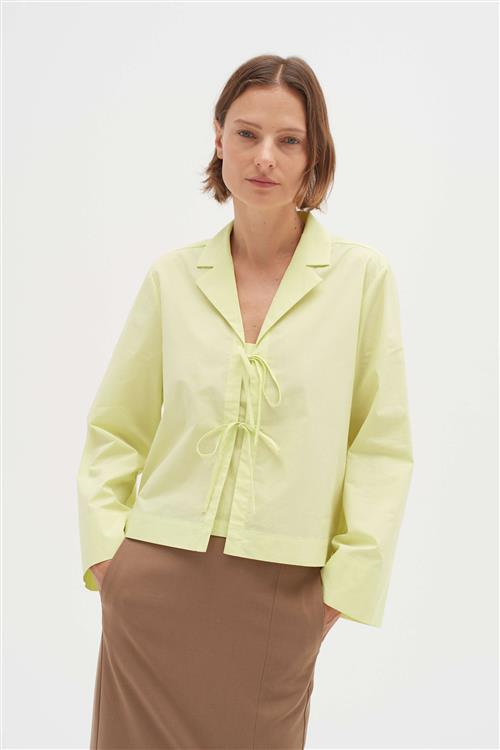 Se InWear Helveiw Cropped Shirt Kvinde Lime Sorbet Langærmede Skjorter Loose Fit Str 40 - hos Magasin ved Magasin