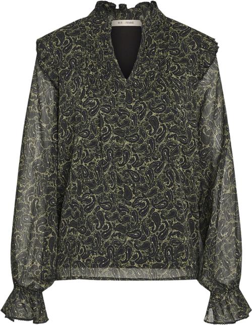 Rue de Femme Fiona Blouse RdF Kvinde Green Langærmede Bluser Str L - hos Magasin