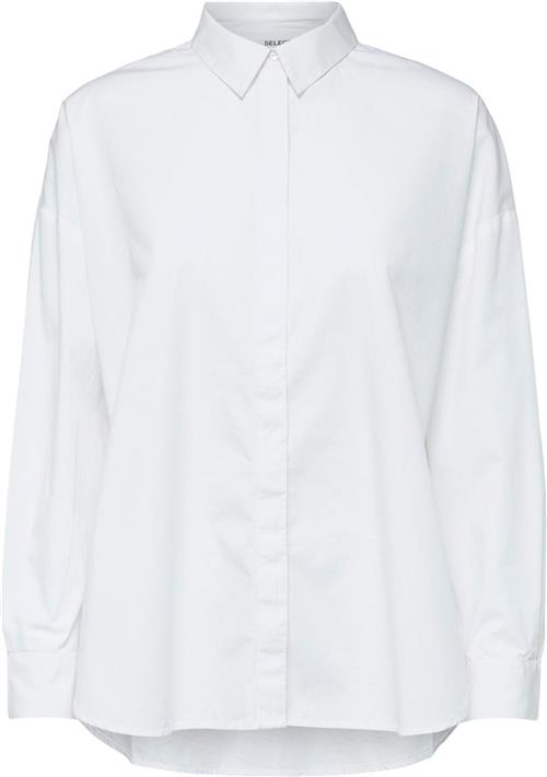 Selected Femme Slfhema LS Shirt B Noos Kvinde Hvid Langærmede Skjorter Str 38 - hos Magasin