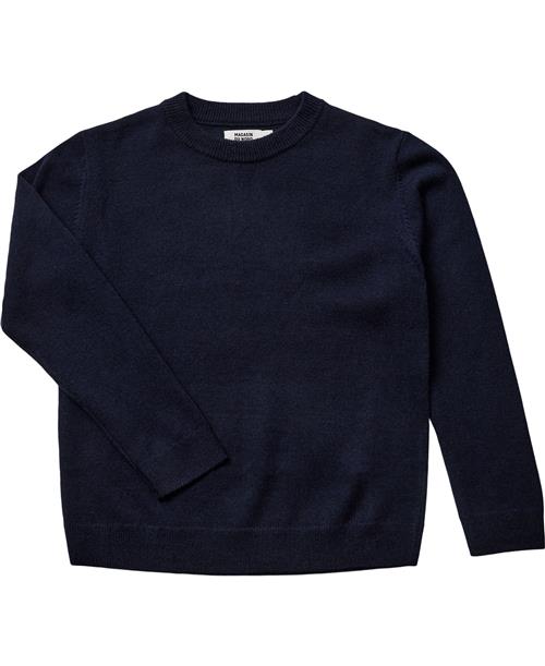 Se BAKITO by Magasin Du Nord Collection BAKITO by Magasin Strikka RWS Wool & Cashmere Pullover Str 4 Cashmere Navy Strik ved Magasin