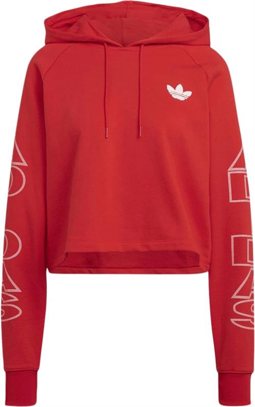 adidas Cropped Hoodie Kvinde Red Hættetrøjer Str 34 - Bomuld hos Magasin