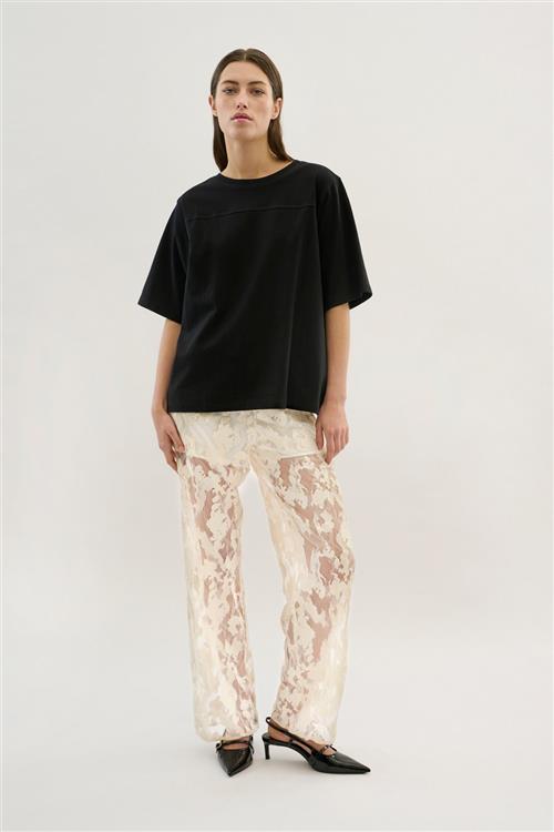 Karen by Simonsen Kbpheobe Pants Kvinde Egret Bukser Med Brede Ben Loose Fit Str 40 - hos Magasin