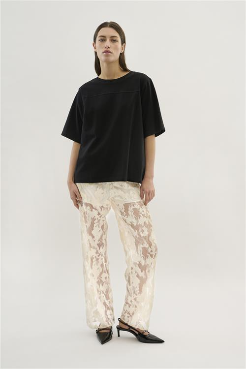 Karen by Simonsen Kbpheobe Pants Kvinde Egret Bukser Med Brede Ben Loose Fit Str 34 - hos Magasin