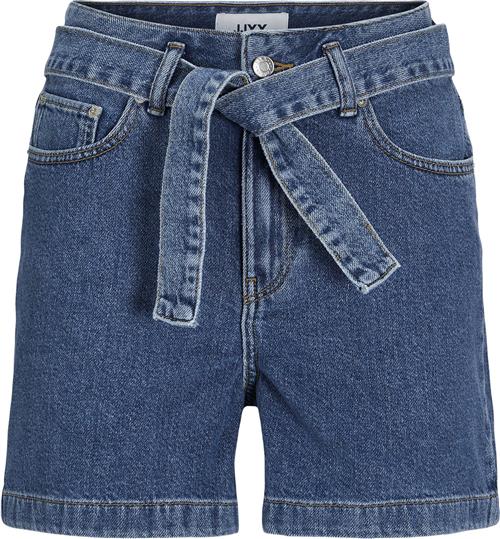 JJXX Jxcelen HW Paperbag Denim Shorts EX Kvinde Medium Blue Denim Denim Shorts Loose Fit Str S Denim - hos Magasin