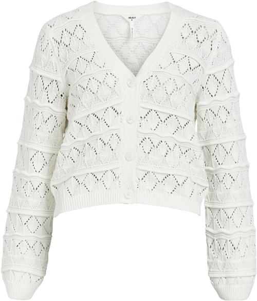 Object Objliva L/S Vneck Knit Cardigan NO Kvinde Cloud Dancer Cardigans Str XL - hos Magasin