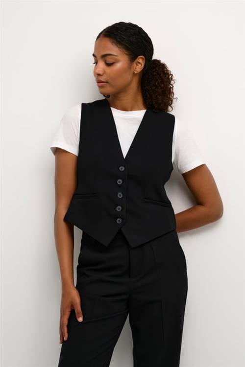 Kaffe Kasakura Waistcoat Kvinde Black Deep Blazere Str 40 - hos Magasin