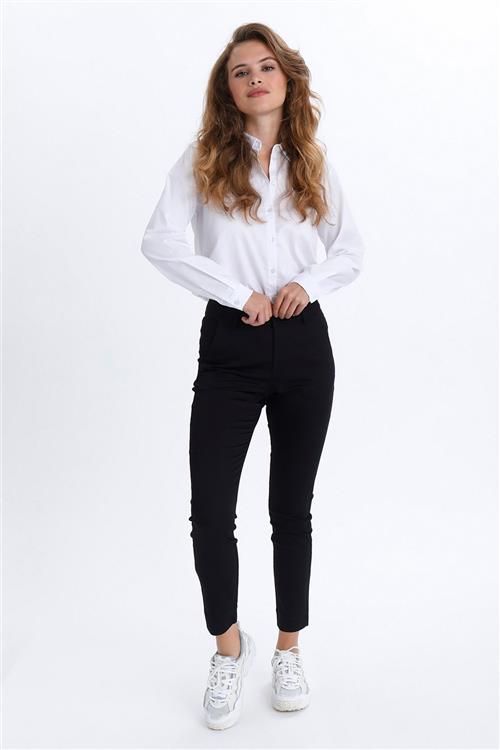 Kaffe Kalea Chino Pant Kvinde Black Deep Bukser Med Smalle Ben Str 46 - hos Magasin