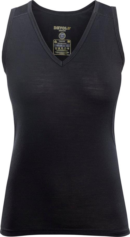 Devold Devold W Breeze Singlet, Black XS - Tanktoppe Uld hos Magasin