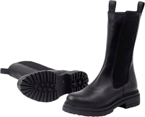 Se Cashott Cashannah Chelsea High Cut Leather Kvinde Delfi Black 256 Chelsea Boots Str 40 - hos Magasin ved Magasin