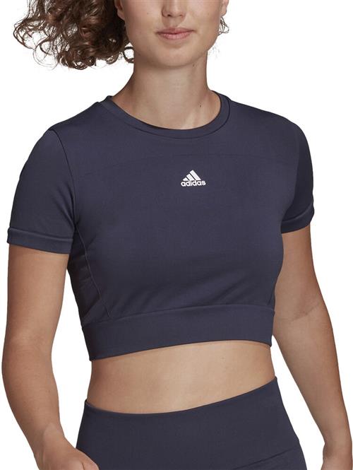 adidas Aeroknit Seamless Fitted Cropped Trænings Tshirt XS - Trænings T-shirts Polyester hos Magasin