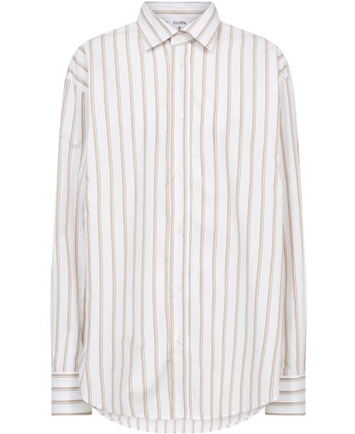 Filippa K Classic Poplin Shirt Kvinde Light Brow Langærmede Skjorter Str 34 - hos Magasin