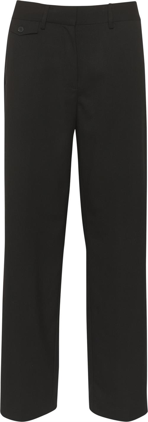 Se Karen by Simonsen Kbmilano Solid Pants Kvinde Meteorite Bukser Med Lige Ben Classic Fit Str 46 - hos Magasin ved Magasin