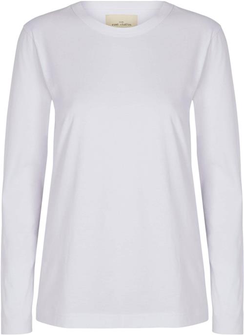 esmé studios Esmaja Tshirt Kvinde White Langærmede T-shirts Str L - hos Magasin