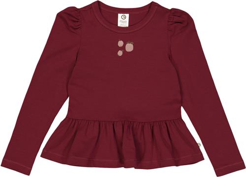 Se Müsli by Green Cotton Apple Print l/s T Str 116 - Cabernet Bluser Bomuld hos Magasin ved Magasin