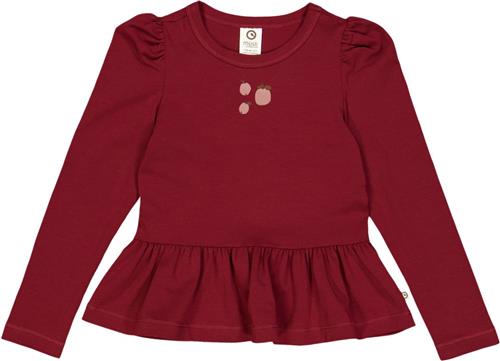 Se Müsli by Green Cotton Apple Print l/s T Str 110 - Cabernet Bluser Bomuld hos Magasin ved Magasin