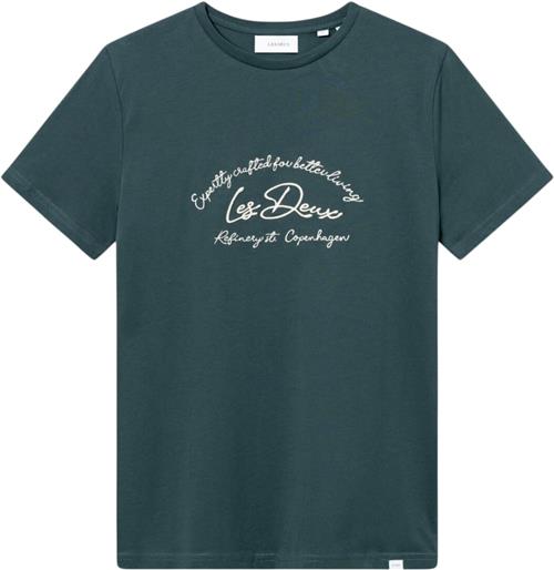 Les Deux Camden Tshirt Mand Pine Green/ivory Kortærmede T-shirts Str M - hos Magasin