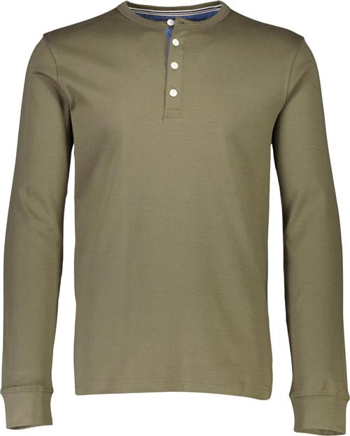 Lindbergh Solid Gradad w Contrast Fabric L/S Mand Grøn Langærmede T-shirts Str XL - Bomuld hos Magasin