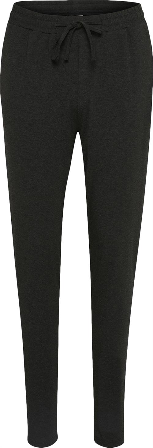 Kaffe Linda Pant Kvinde Dark Grey Melange Bukser Med Smalle Ben Regular Fit Str M - hos Magasin