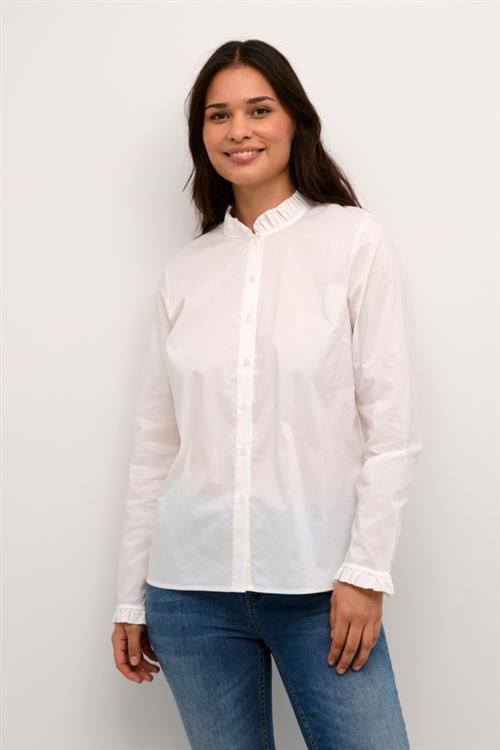 Culture Cuantoinett Button Shirt Kvinde Spring Gardenia Langærmede Skjorter Str S - hos Magasin