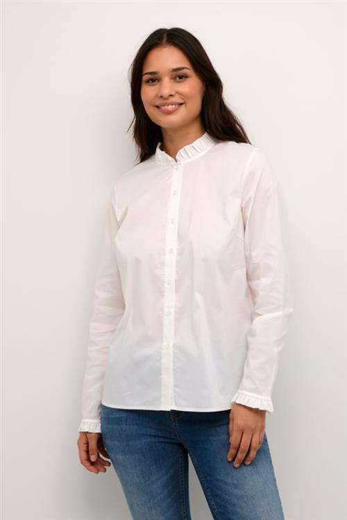 Culture Cuantoinett Button Shirt Kvinde Spring Gardenia Langærmede Skjorter Str M - hos Magasin