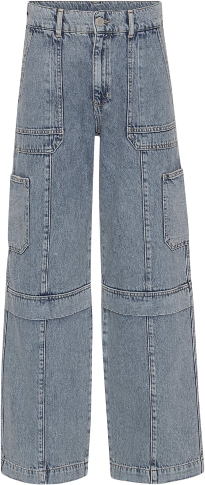 2NDDAY 2ND Edition Carto TT Ocean Blue Denim Kvinde Mid Blue Wide Jeans Str 29 Denim - hos Magasin