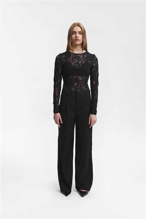 Se Gestuz Hilmagz Lace ls Blouse Kvinde Black Langærmede Bluser Str S - hos Magasin ved Magasin