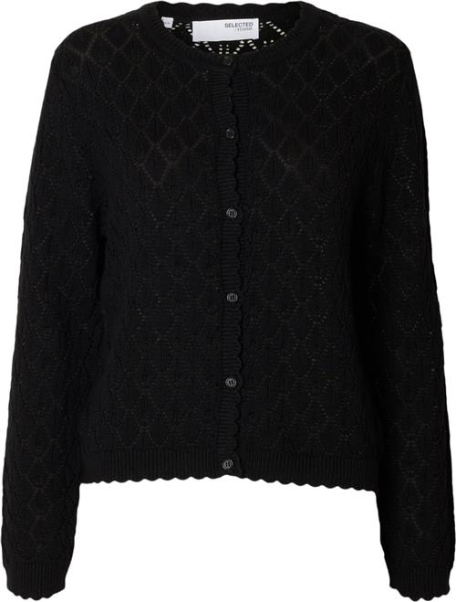 Selected Femme Slfsofia LS Structure Knit Cardigan Kvinde Sort Cardigans Str L - hos Magasin