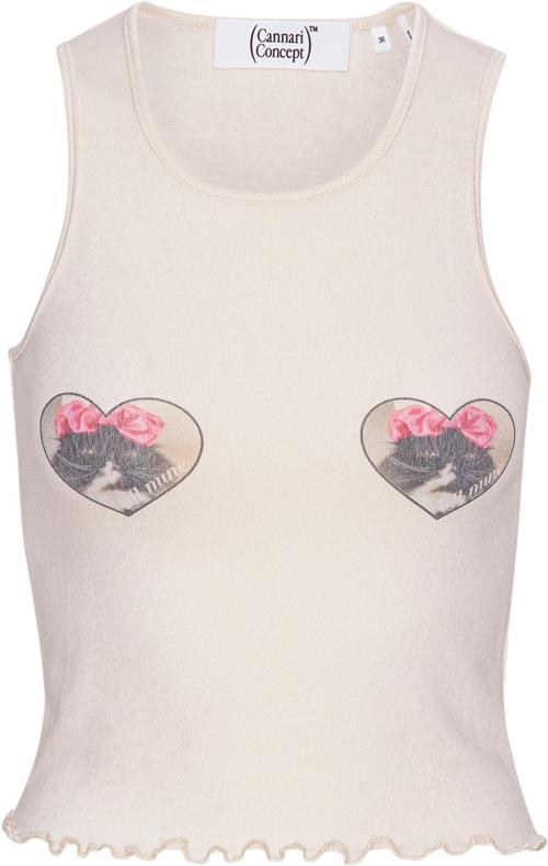 Cannari Concept Tight Top Kvinde Cannoli Cream Tanktoppe Str 38 - hos Magasin