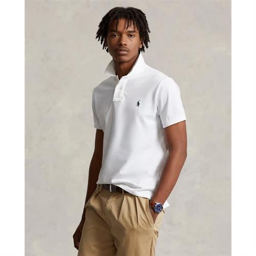 Polo Ralph Lauren Custom Slim Fit Mesh Polo Mand Hvid Kortærmede Poloer Str XL - Bomuld hos Magasin