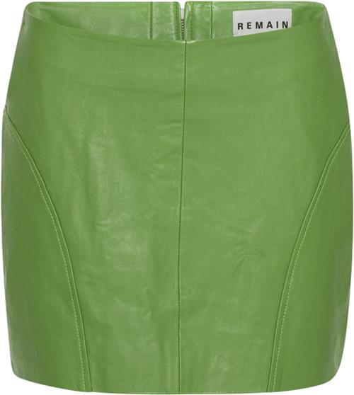 REMAIN Leather Mini Skirt Kvinde Forest Green Korte Nederdele Str 38 - hos Magasin