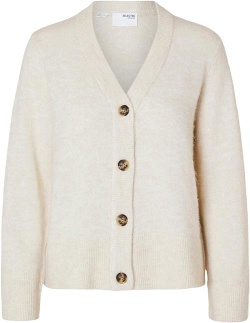 Selected Femme Slfmaline NEW LS Knit Short Cardi N Kvinde Birch/melange Cardigans Str XS - hos Magasin