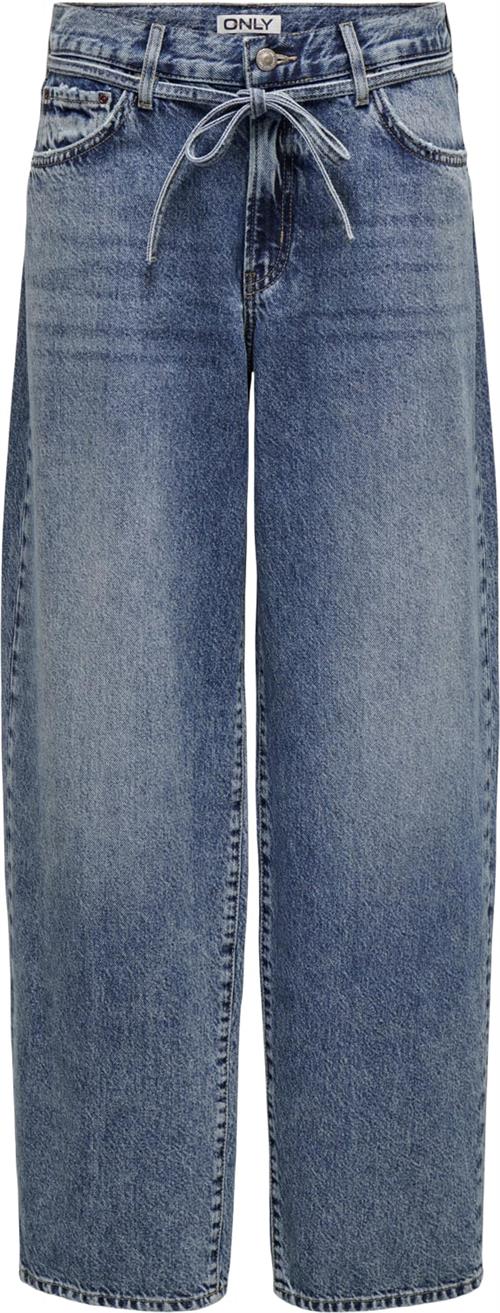 ONLY Onlgianna MW Balloon DNM Jeans DOT Kvinde Blå Wide Jeans Straight Fit Str "26/""32" - Denim hos Magasin