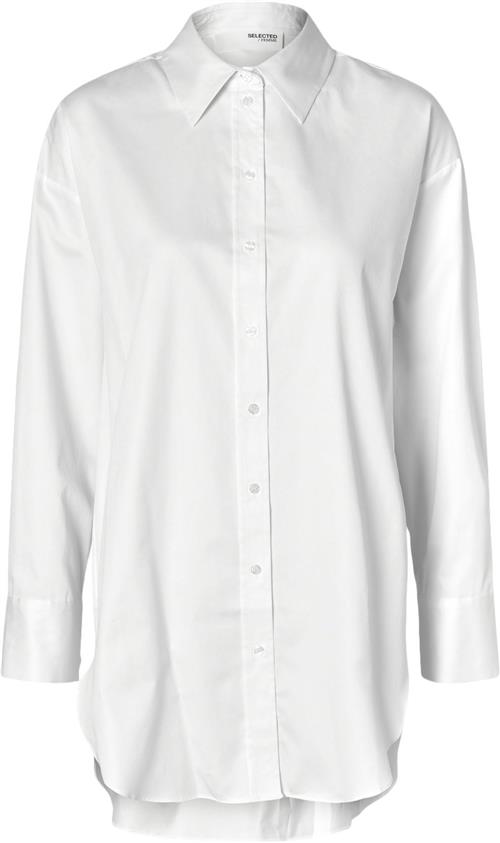 Se Selected Femme Slfaura LS Shirt B Kvinde Hvid Langærmede Skjorter Str 42 - hos Magasin ved Magasin