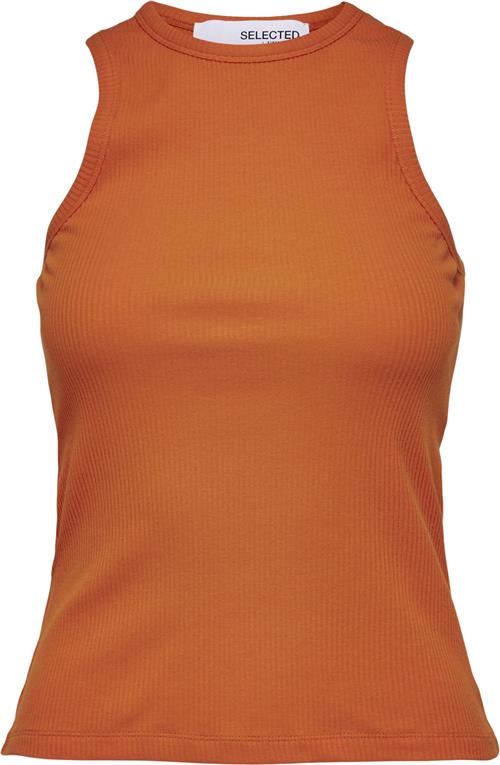 Selected Femme Slfanna Oneck Tank TOP Noos Kvinde Orangeade Tanktoppe Str XS - hos Magasin