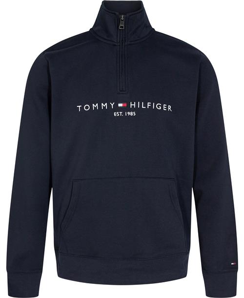 Tommy Hilfiger Tommy Logo Mockneck Mand Desert Sky Sweatshirts Regular Fit Str S - Bomuld hos Magasin