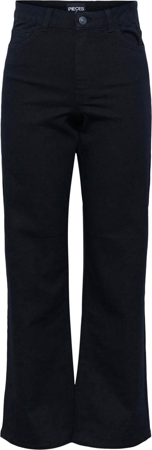 Pieces Pcpeggy HW Wide Pant BLC Noos BC Kvinde Sort Bukser Med Brede Ben Str S - hos Magasin