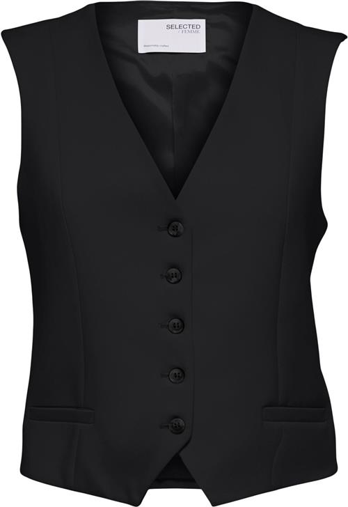 Se Selected Femme Slfrita Vest Black Kvinde Sort Veste Str 40 - hos Magasin ved Magasin