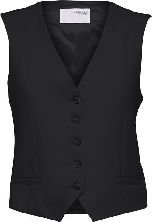 Se Selected Femme Slfrita Vest Black Kvinde Sort Veste Str 42 - hos Magasin ved Magasin