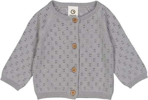 Se Müsli by Green Cotton Knit Pointelle Cardigan Baby Str 98 - Jasmin Blue Cardigans Bomuld hos Magasin ved Magasin