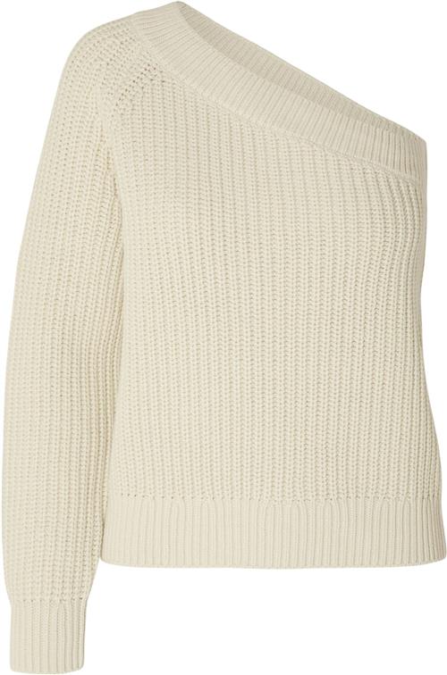 Selected Femme Slfsedora LS Knit ONE Shoulder Kvinde Birch Sweaters Str XL - hos Magasin