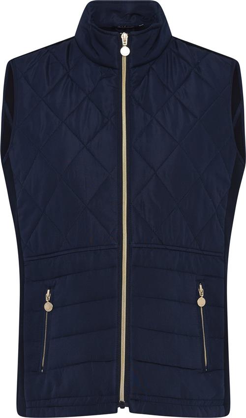 Se Micha Waistcoat_ Quilt Andjerseymix Kvinde Navy Veste Str 44 - hos Magasin ved Magasin