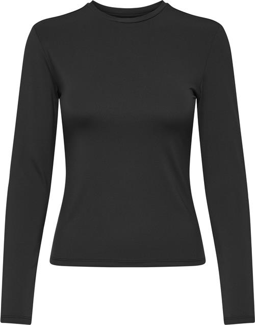 ONLY Onlea L/S TOP Oneck JRS Kvinde Sort Langærmede T-shirts Regular Fit Str S - hos Magasin