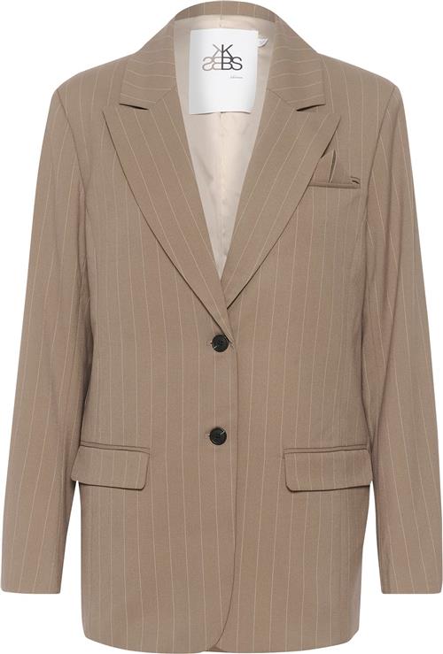 Karen by Simonsen Kbmilano Stripe Blazer Kvinde Walnut Blazere Str 44 - hos Magasin