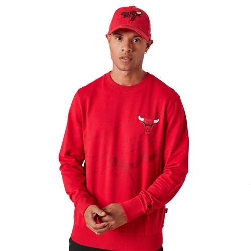 New Era Washed Pack Graphic Sweatshirt Mand Red Sweatshirts Str S - Bomuld hos Magasin