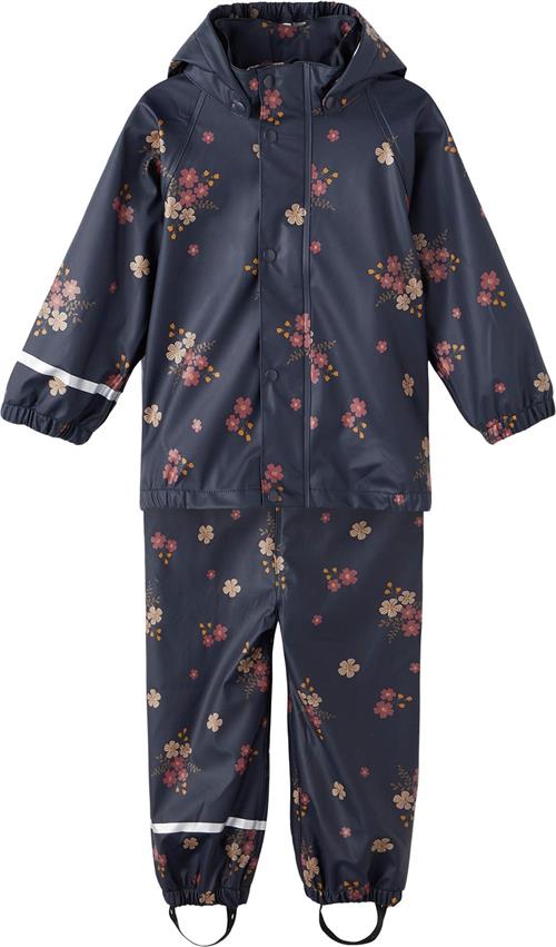 Name It Nmfdry Rain SET Flower FO Noos Str 86 - Blå Regntøj hos Magasin